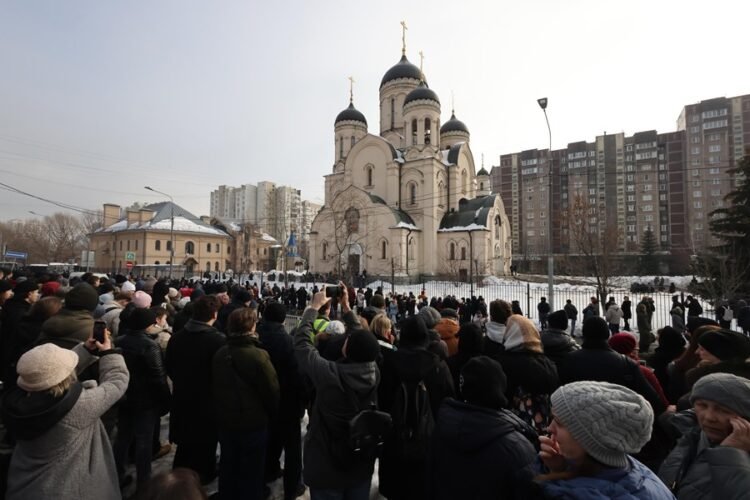 funeral for russian opposition leader alexei navalny in moscow