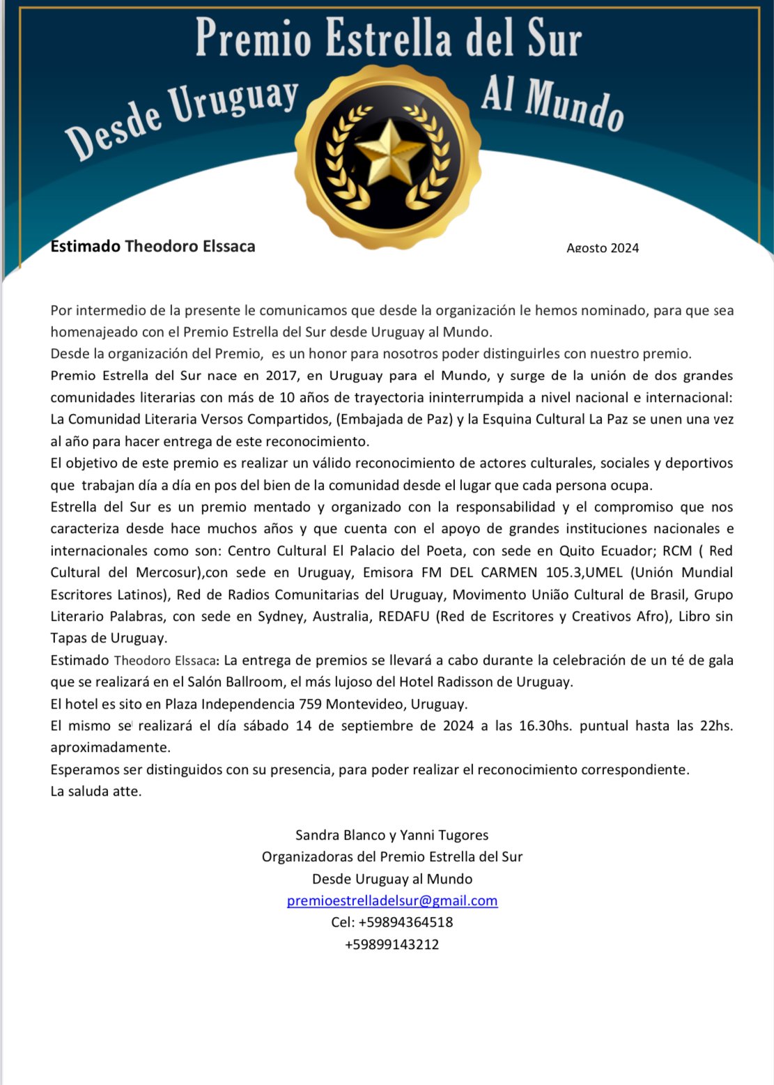 premio estrella del sur 2024